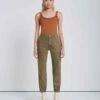 7 For All Mankind Darted Boyfriend Jogger In Coated Olive