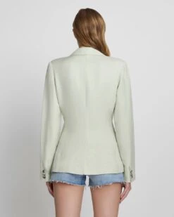 7 For All Mankind Tailored Linen Blazer In Seafoam -7 For All Mankind Shop 9410961e46c3133c80ba6969fc095ca7