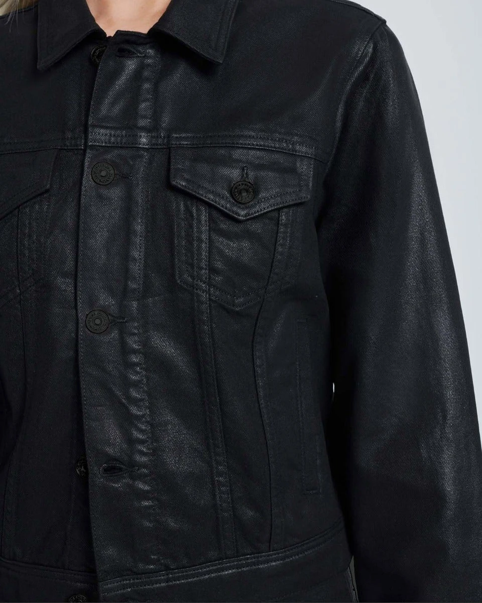 7 For All Mankind Classic Coated Trucker Jacket In Rabbit Hole 4 7 For All Mankind Classic Coated Trucker Jacket In Rabbit Hole - Image 2