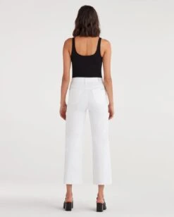 7 For All Mankind Cropped Alexa With Cut Off Hem In White Runway -7 For All Mankind Shop 954ecf0b96fa704621f9ad39d32b2dc5
