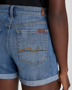 7 For All Mankind Broken Twill Mid Roll Short In Bright Light -7 For All Mankind Shop 95fa1b1c54ea28d496d075a2017afc7b