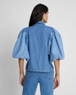 7 For All Mankind Puff Sleeve Denim Top In Star Patchwork -7 For All Mankind Shop 9ba02f8bbc6b75365d73346ed9b1217c