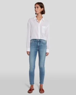7 For All Mankind Mid Rise Ankle Skinny In Sloane Vintage -7 For All Mankind Shop AU8097594A SLVT 6