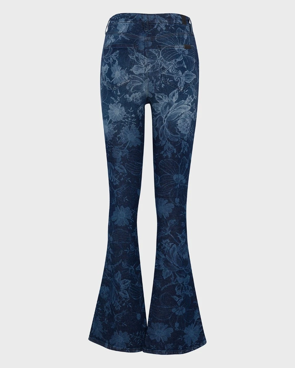7 For All Mankind Ultra High Rise Skinny Bootcut In Fairytale Floral Indigo 4 7 For All Mankind Ultra High Rise Skinny Bootcut In Fairytale Floral Indigo - Image 2