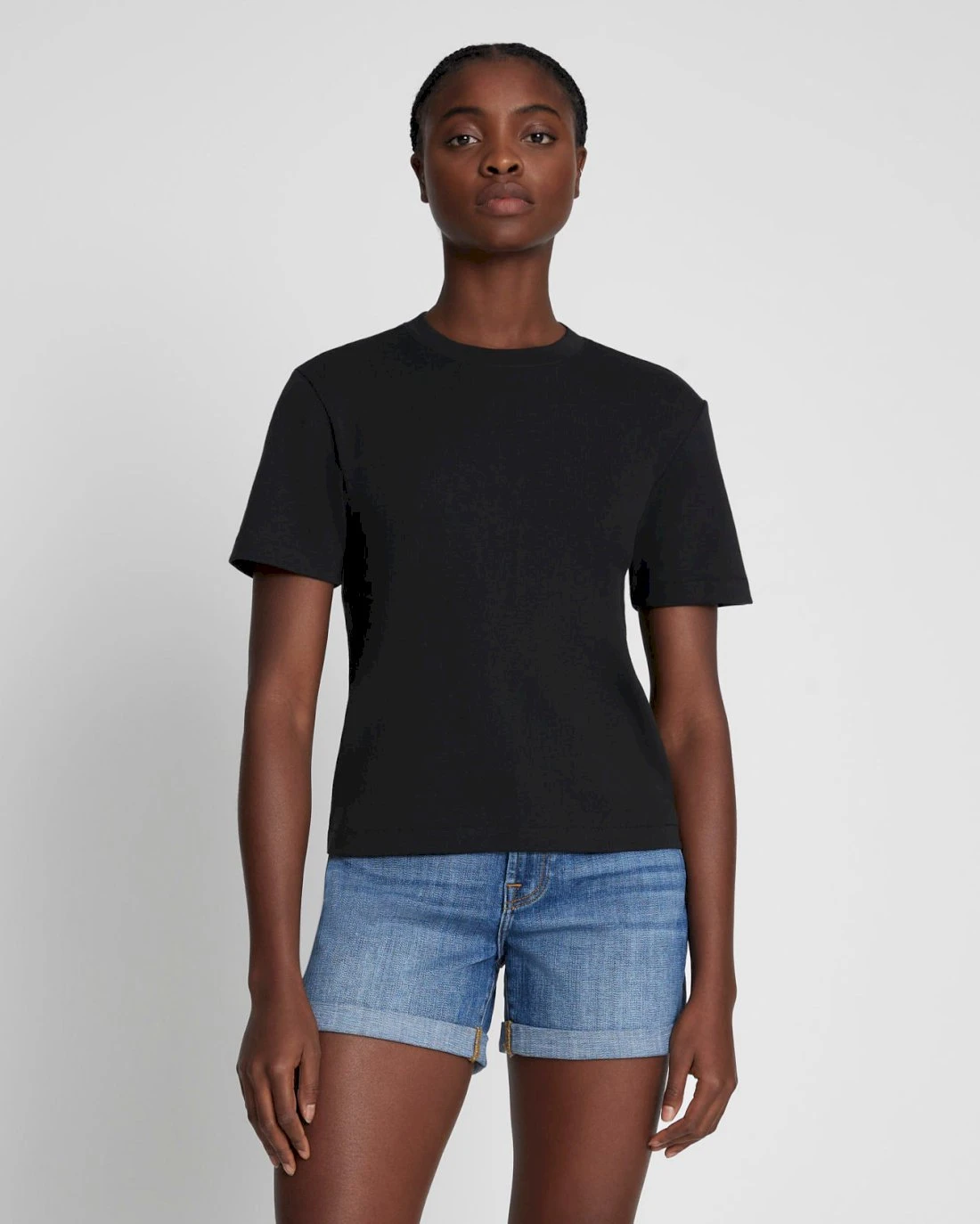 7 For All Mankind Everyday Crew Neck Tee In Black 3 7 For All Mankind Everyday Crew Neck Tee In Black