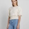 7 For All Mankind Puff Sleeve Pointelle Sweater In Antique White Star -7 For All Mankind Shop d51b5664d406a4fe02aa00587580ef44