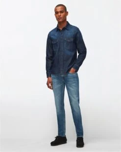 7 For All Mankind Stretch Tek Western Shirt In Elementary -7 For All Mankind Shop d6729a5a2f83a94c4e23decbdefef3fc