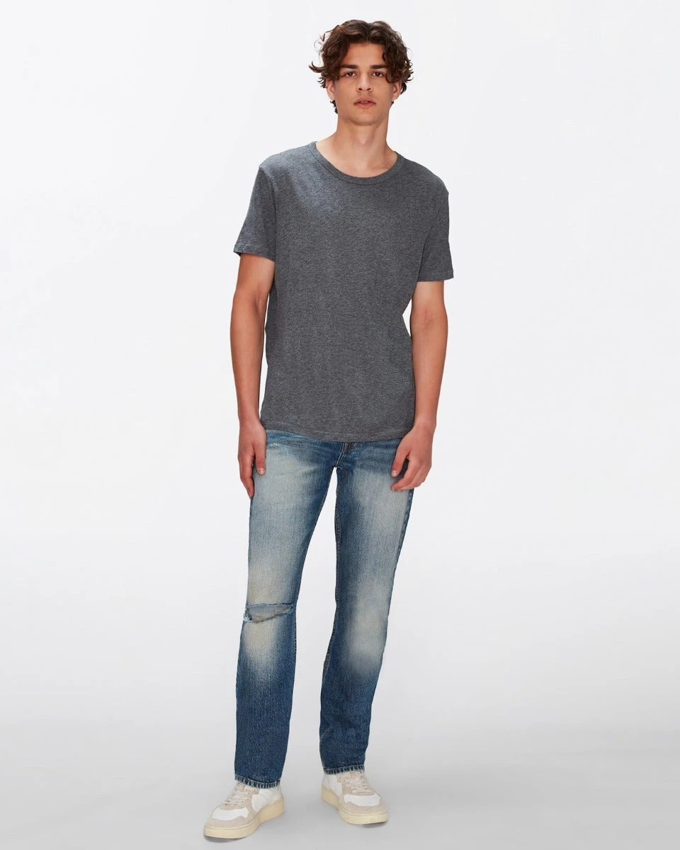 7 For All Mankind Featherweight Cotton Tee In Heather Grey 4 7 For All Mankind Featherweight Cotton Tee In Heather Grey - Image 2