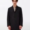 7 For All Mankind Wool Overcoat In Black