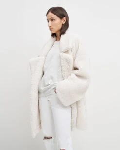 7 For All Mankind Shearling Cozy Coat In Ivory -7 For All Mankind Shop ef823a1c503fa027fa4b3b962b12d0fe
